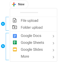 Click New in Google Drive